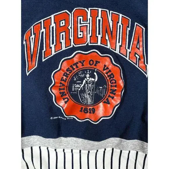 Nutmeg Mills Vintage UVA Sweatshirt Navy Blue Size Large - Picture 2 of 6